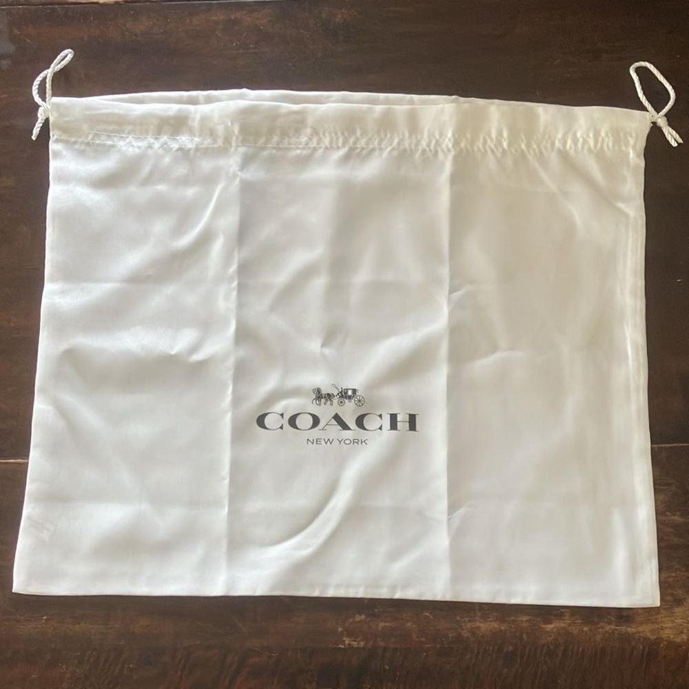 NWT Coach white satin dust bag